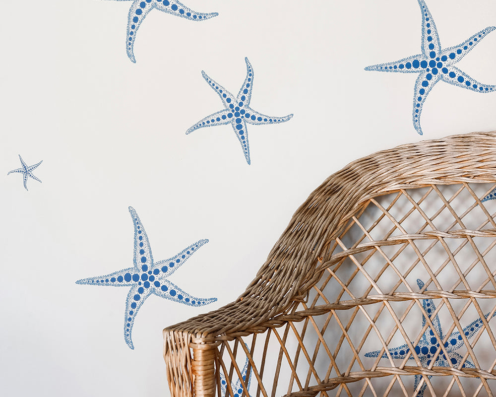 Barneby Gates Starfish Wallpaper on a wall