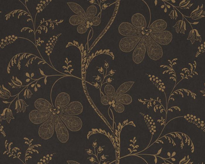 Little Greene Bedford Square Ebony Gold 0273BEEBONY Wallpaper