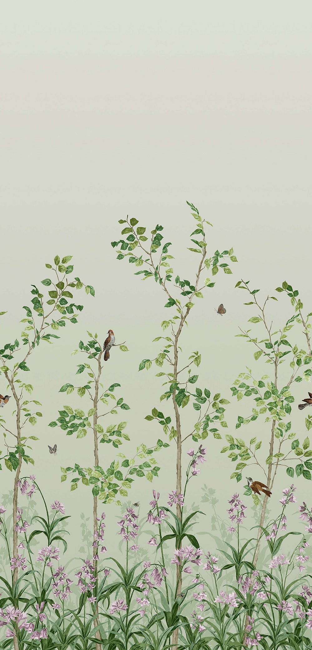 Little Greene Bird & Bluebell Wallpaper