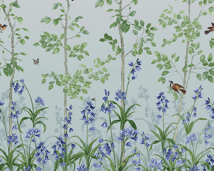 Little Greene Bird & Bluebell Wallpaper