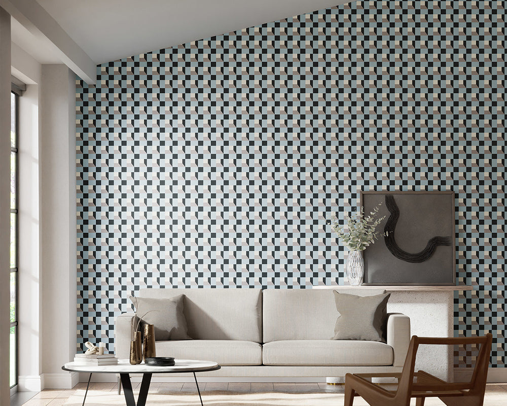 Harlequin Blocks Wallpaper in a living space