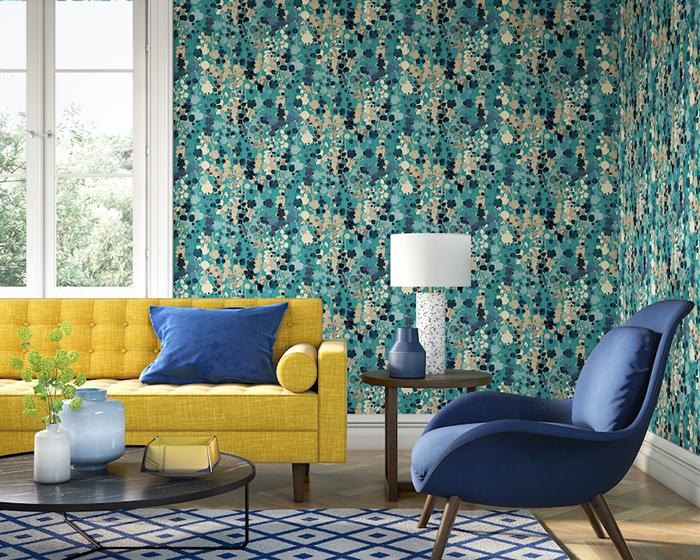 OHPOPSI Blossom Teal Natural Wallpaper JRD50125W