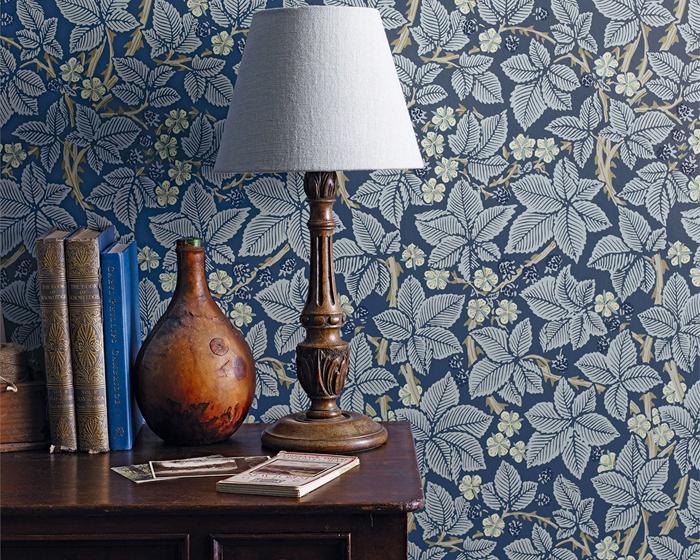 Morris & Co Bramble Indigo 214695 Wallpaper