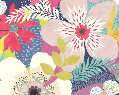 OHPOPSI Floral Riot Raspberry Wallpaper CEP50106W