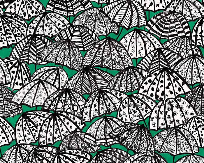 OHPOPSI Jolly Brollies Jade Wallpaper CEP50114W