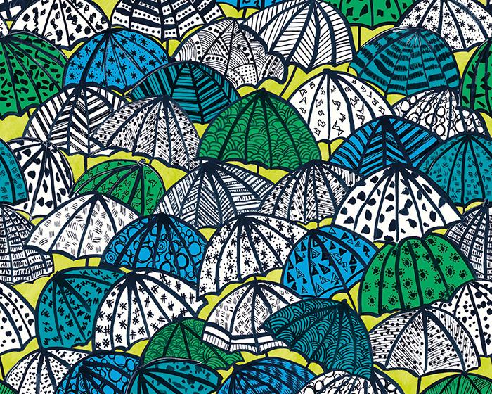 OHPOPSI Jolly Brollies Inky Wallpaper CEP50117W