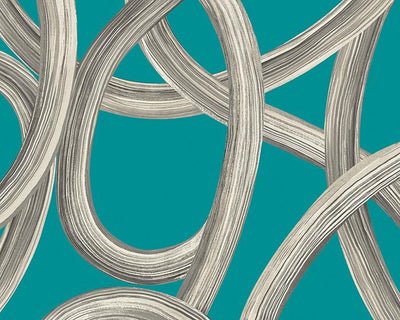 OHPOPSI Twisted Geo Turquoise Wallpaper CEP50124W