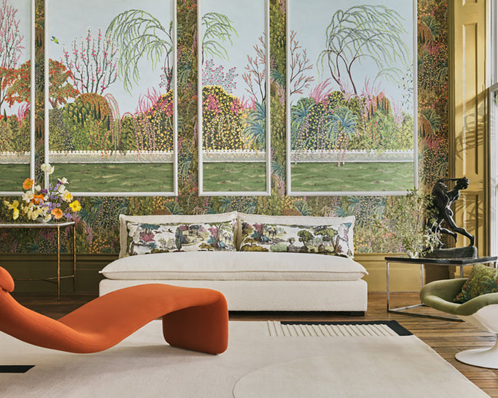 Cole & Son Reverie Wallpaper in a bedroom
