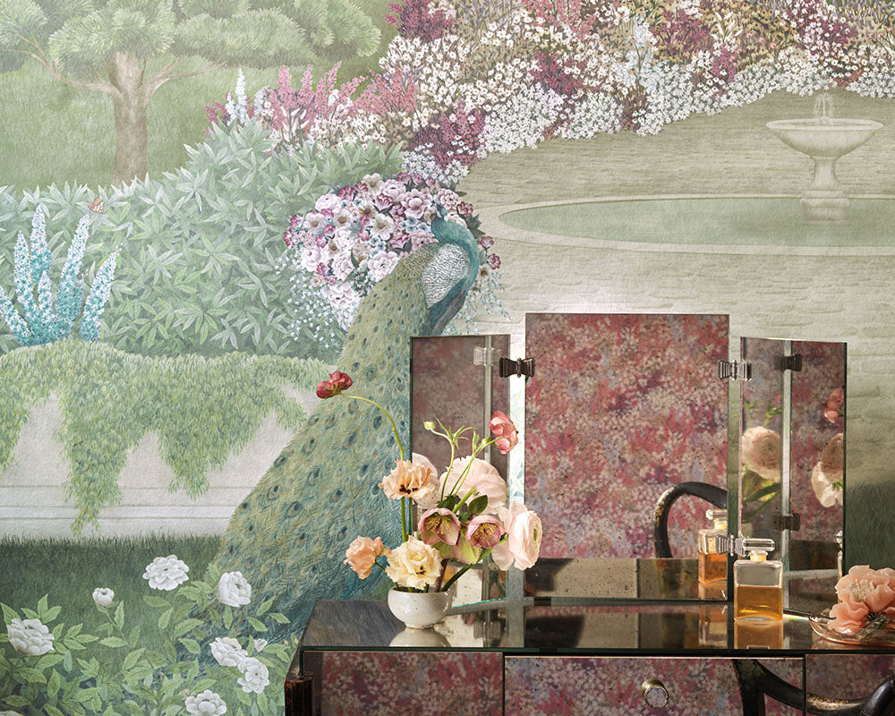 Cole & Son Idyll Wallpaper in a dressing room