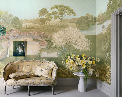 Cole & Son Idyll Wallpaper in a living space with chair