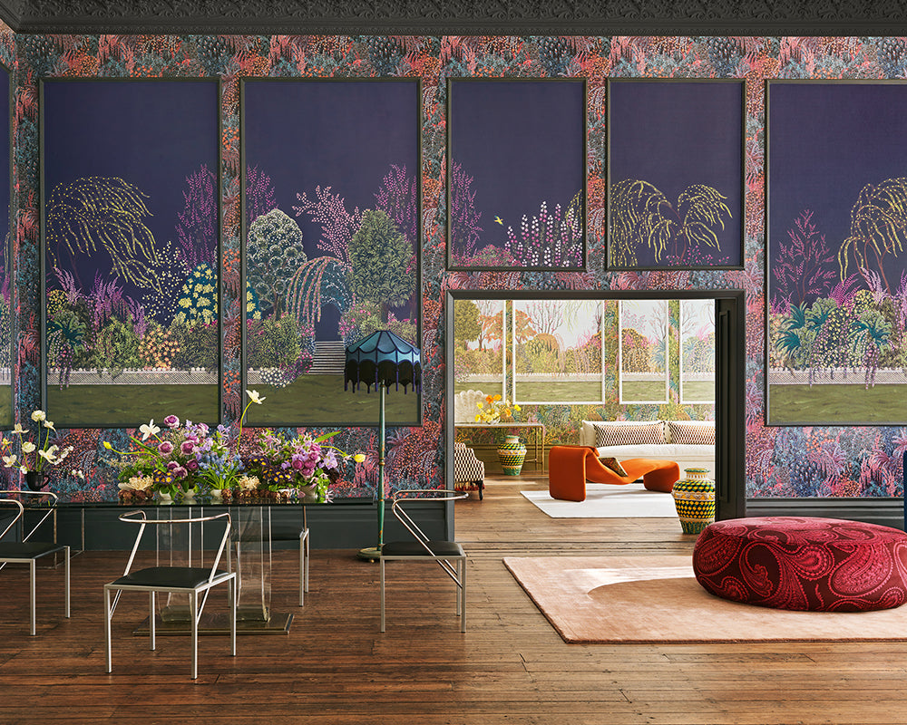Cole & Son Reverie Wallpaper in panelling