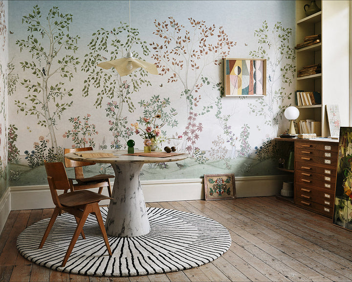 Cole & Son Seasonal Woods Wallpaper in a home office