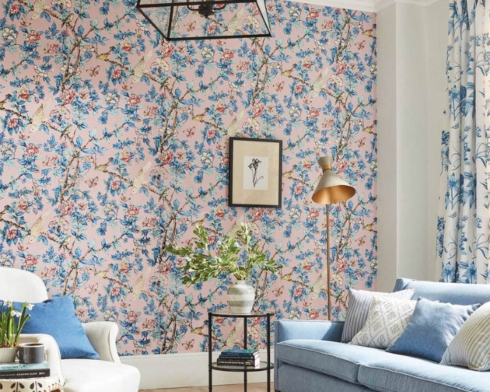 Sanderson Caverley Wallpaper in Living Room