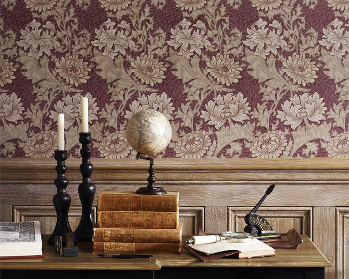 Morris & Co Chrysanthemum Indigo 212549 Wallpaper