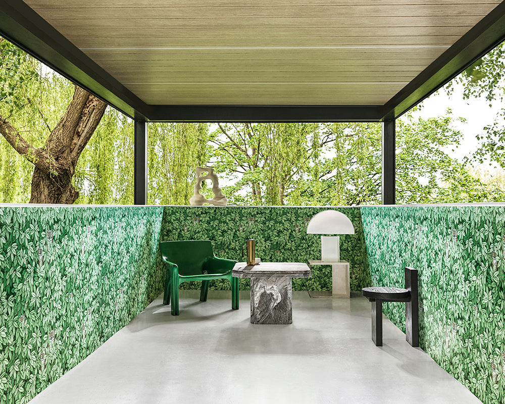 Cole & Son Foglie e Civette Wallpaper in a living space