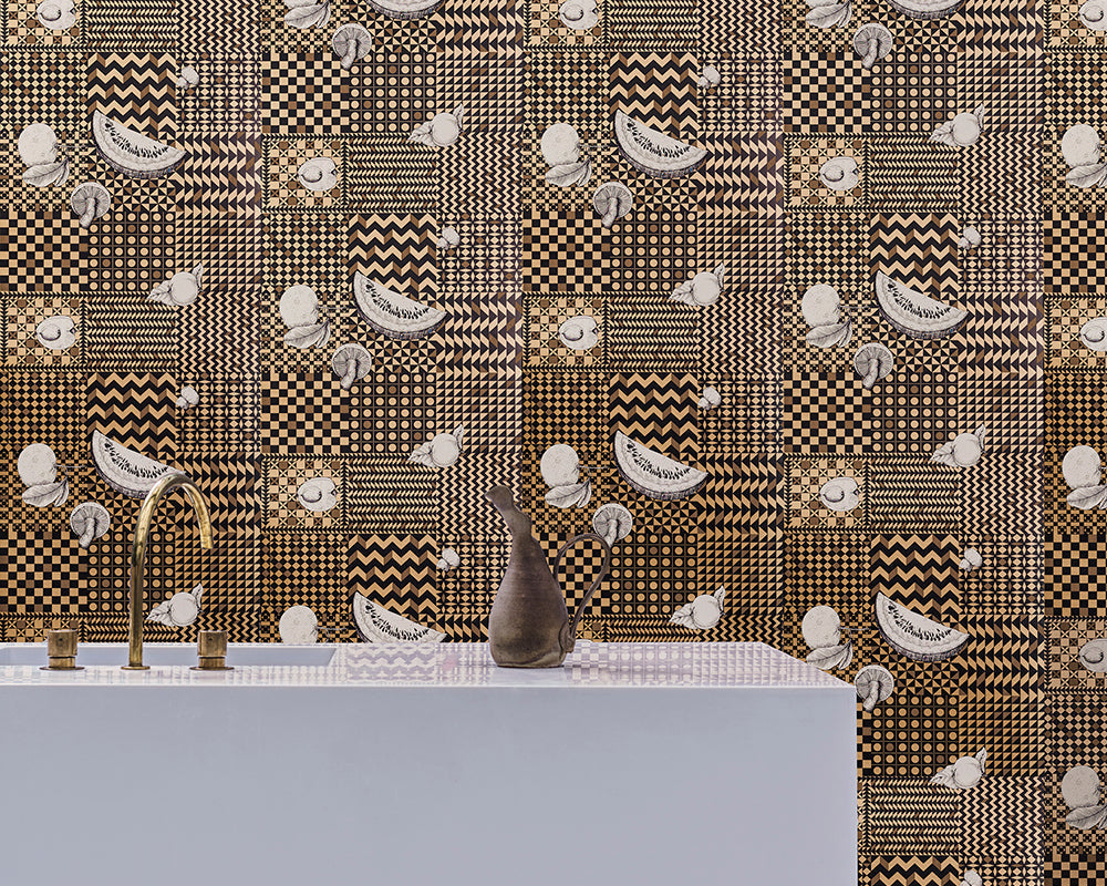 Cole & Son Frutta e Geometrico Wallpaper in a kitchen