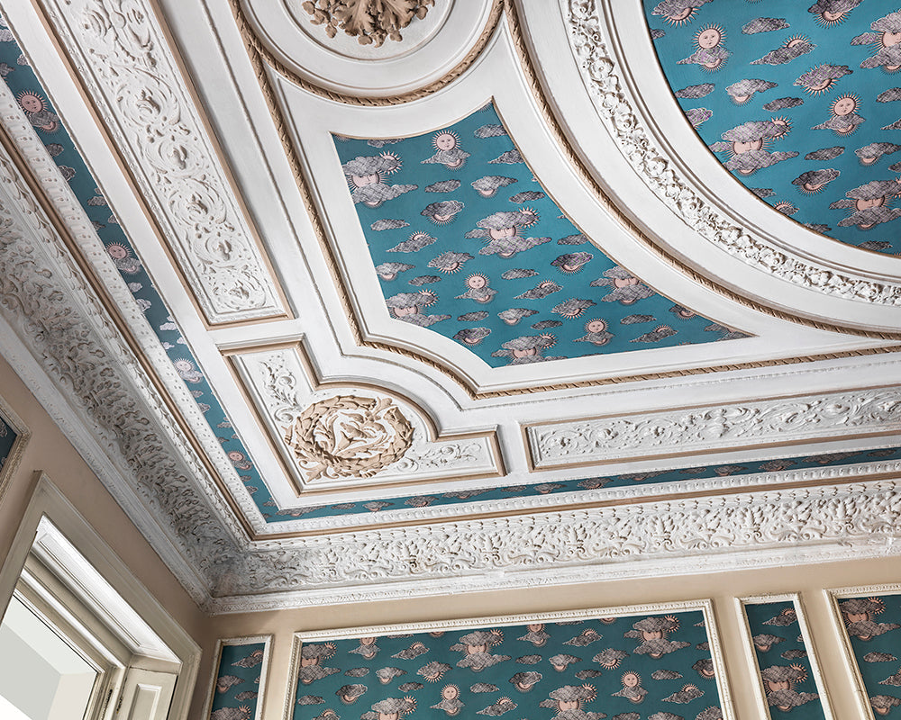 Cole & Son Soli Wallpaper on a ceiling