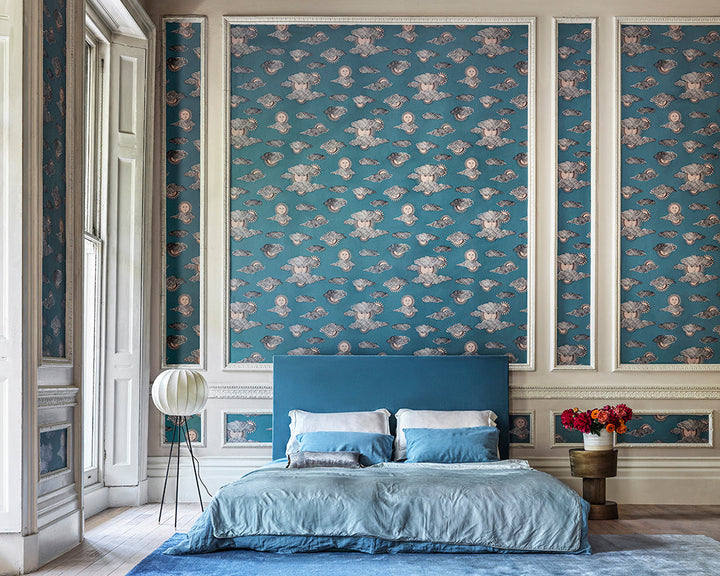 Cole & Son Soli Wallpaper in a bedroom