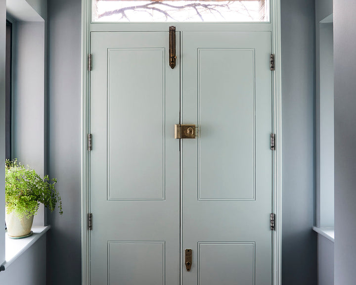 Mylands Copper Green 36 Paint on a door