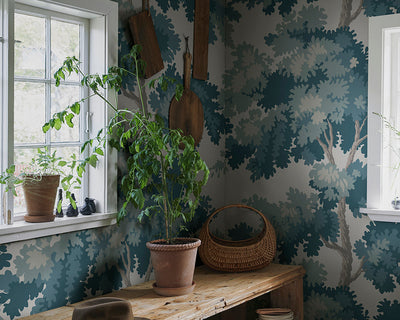 Sandberg Raphael Forest Wallpaper in a room