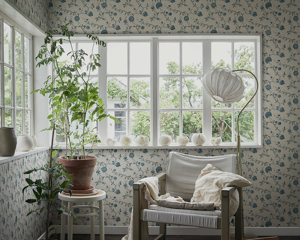 Sandberg Adelaide Wallpaper in a garden room