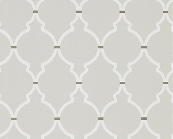 Sanderson Empire Trellis Silver/Calico 216335 Wallpaper