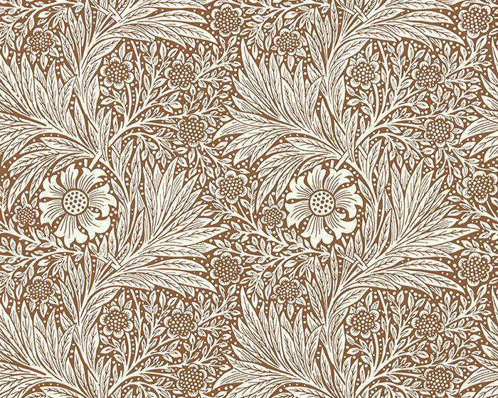 Morris & Co Marigold Chocolate/Cream 216955 Wallpaper