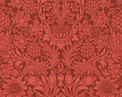 Morris & Co Sunflower Chocolate/Red 216960 Wallpaper