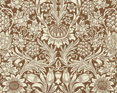 Morris & Co Sunflower Chocolate/Cream 216961 Wallpaper