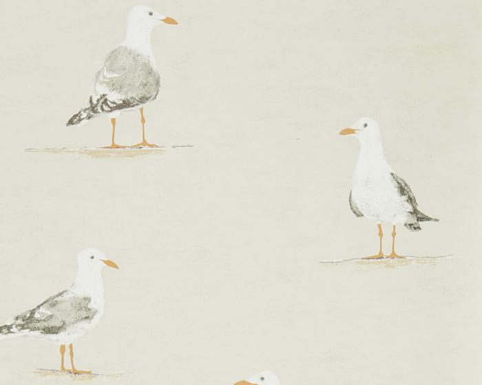 Sanderson Shore Birds Driftwood 216563 Wallpaper