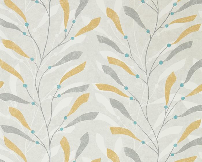 Sanderson Sea Kelp Ochre/Slate 216568 Wallpaper