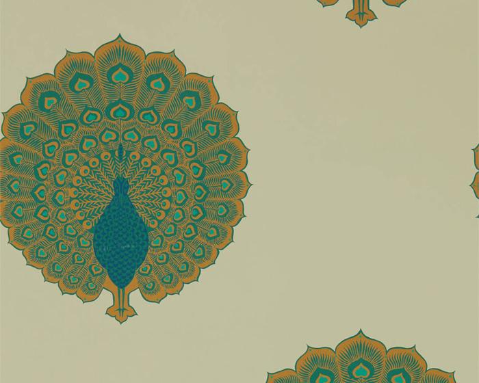 Sanderson Caspian Kalapi Peacock 216757 Wallpaper