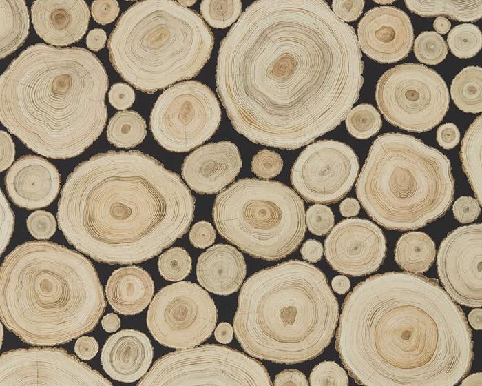 Sanderson Alnwick Logs Ash 216510 Wallpaper