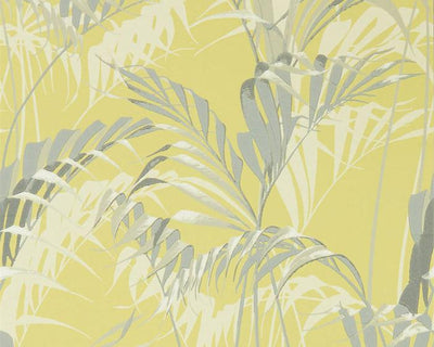 Sanderson Palm House Chartreuse/Grey 216642 Wallpaper