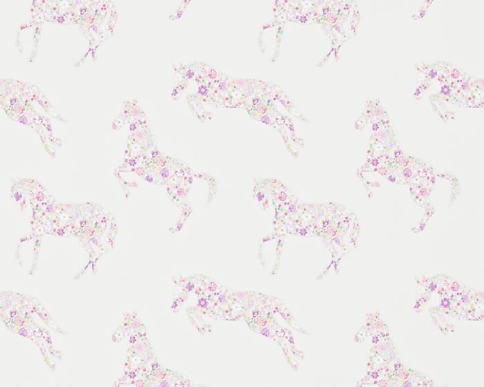 Sanderson Pretty Ponies Lavender 214034 Wallpaper