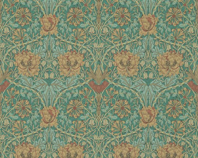 Morris & Co Honeysuckle & Tulip Emerald/Russet 214704 Wallpaper