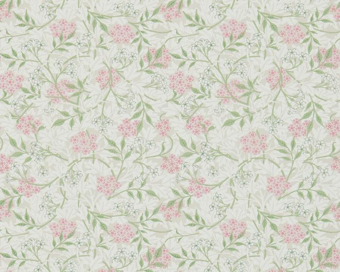 Morris & Co Jasmine Blossom Pink/Sage 214725 Wallpaper
