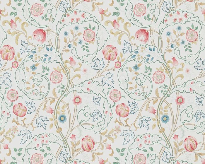 Morris & Co Mary Isobel Pink/Ivory 214728 Wallpaper
