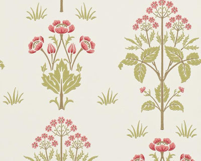 Morris & Co Meadow Sweet Rose/Olive 210347 Wallpaper