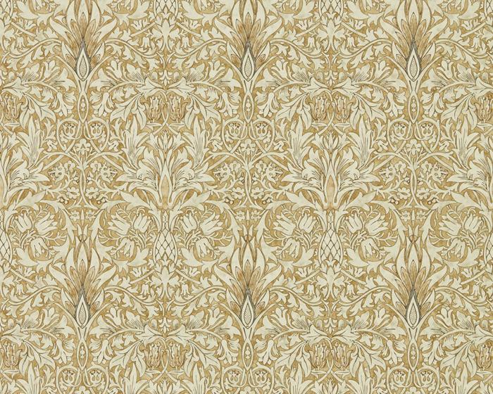 Morris & Co Snakeshead Gold/Linen 216429 Wallpaper