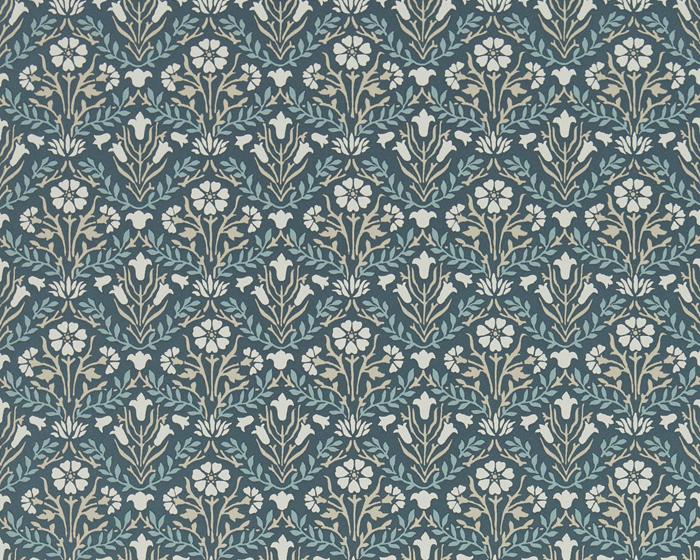 Morris & Co Bellflowers Indigo/Linen 216436 Wallpaper