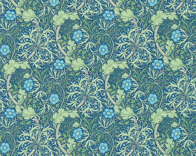 Morris & Co Seaweed Cobalt/Thyme 216468 Wallpaper