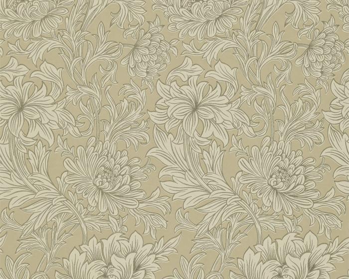 Morris & Co Chrysanthemum Toile Eggshell/Gold DMOWCH103 Wallpaper