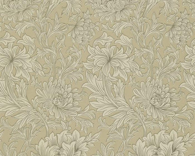 Morris & Co Chrysanthemum Toile Eggshell/Gold DMOWCH103 Wallpaper