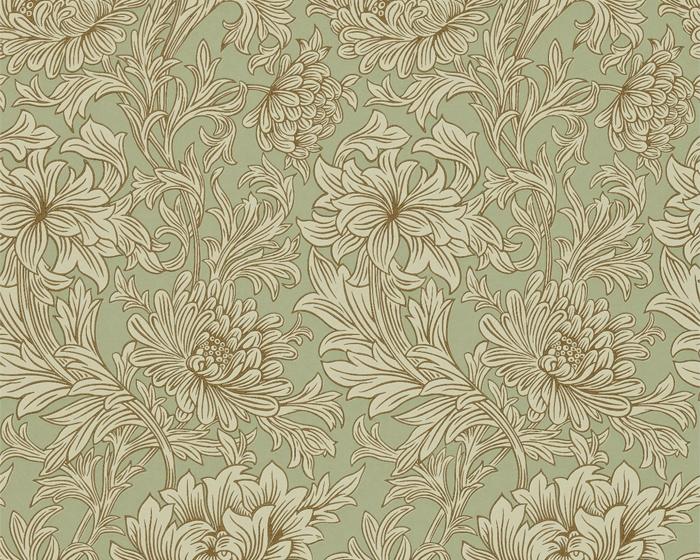 Morris & Co Chrysanthemum Toile Ivory/Gold DMOWCH104 Wallpaper