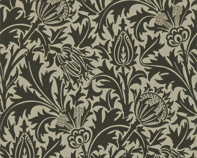 Morris & Co Thistle Black/Linen DMOWTH103 Wallpaper