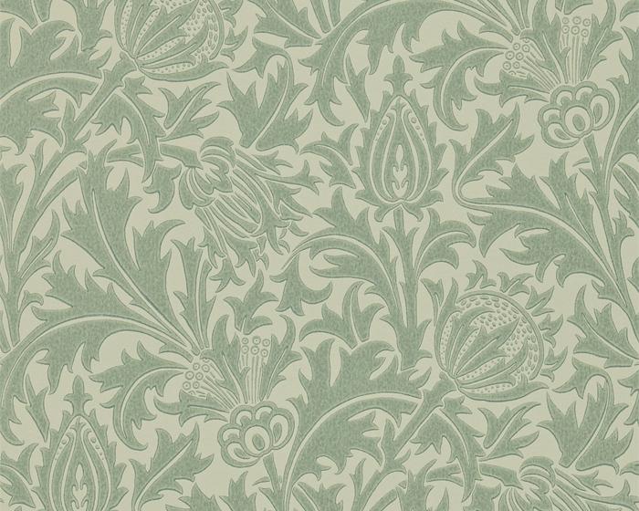 Morris & Co Thistle Eggshell/Ivory DMOWTH105 Wallpaper