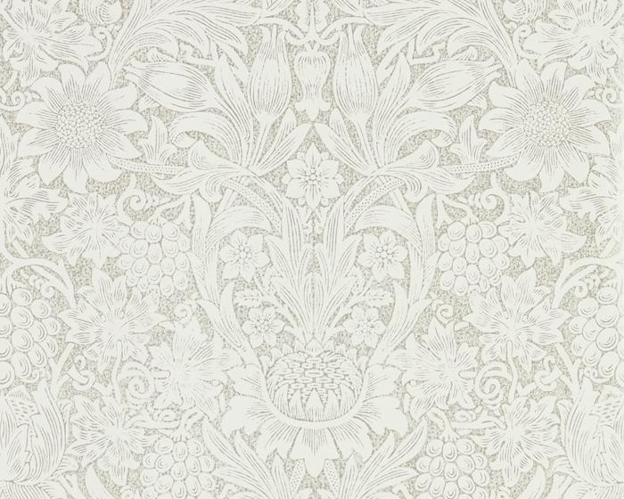 Morris & Co Sunflower Chalk/Silver 216049 Wallpaper