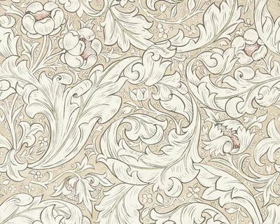 Morris & Co Bachelors Button Linen/Coral 216051 Wallpaper
