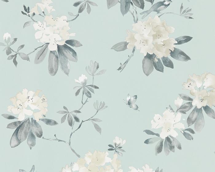 Sanderson Rhodera Aqua 216263 Wallpaper